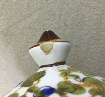 Caffetteria: Vaso In Ceramica Con Decoro Floreale Policromo, Marchio MTC