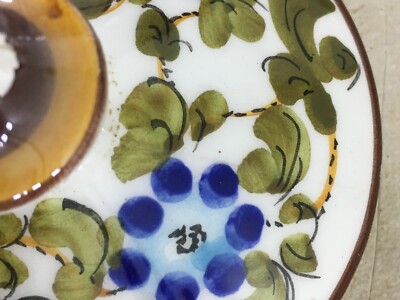 Caffetteria: Vaso In Ceramica Con Decoro Floreale Policromo, Marchio MTC