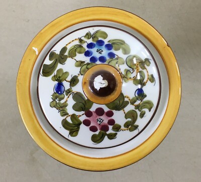 Caffetteria: Vaso In Ceramica Con Decoro Floreale Policromo, Marchio MTC