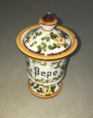 Artistico Vaso In Ceramica Con Decoro Policromo Floreale   MTC   Porta Pepe
