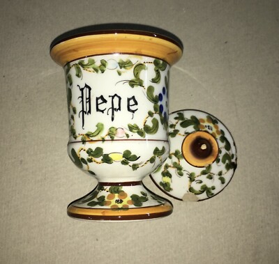 Artistico Vaso In Ceramica Con Decoro Policromo Floreale   MTC   Porta Pepe