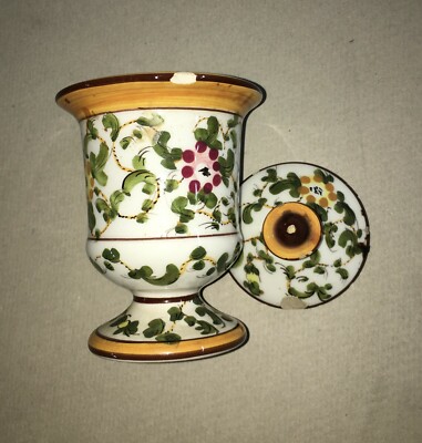 Artistico Vaso In Ceramica Con Decoro Policromo Floreale   MTC   Porta Pepe