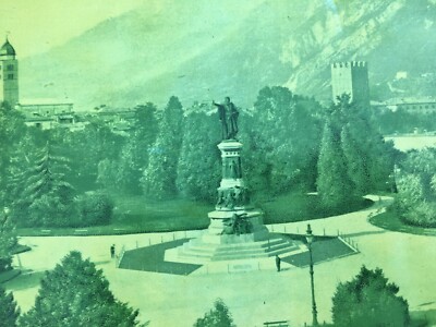 Trento: Piazza Dante. Antica Veduta, Vassoio Decorativo Pubblicitario E Araldica, Primo Novecento.