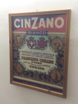 Liquori, Vermouth Cinzano, Pubblicitaria d'Epoca, Tessuto Stampato, Torino, Araldica