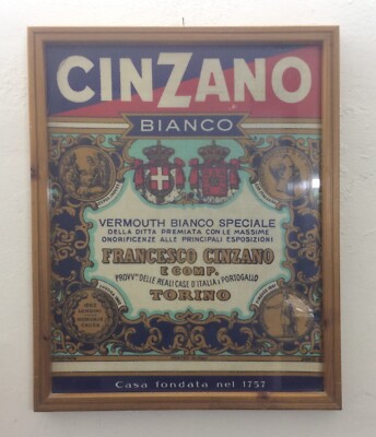 Liquori, Vermouth Cinzano, Pubblicitaria d'Epoca, Tessuto Stampato, Torino, Araldica