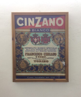 Liquori, Vermouth Cinzano, Pubblicitaria d'Epoca, Tessuto Stampato, Torino, Araldica