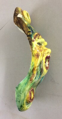 Marche, Ascoli Piceno: Artistica Ceramica Policroma, Inusuale Maniglia Fama, Novecento