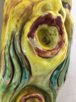 Marche, Ascoli Piceno: Artistica Ceramica Policroma, Inusuale Maniglia Fama, Novecento