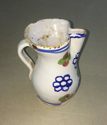 Artistica Ceramica Popolare: Mini Boccale Da Vino Floreale, Abruzzo, Palena O Castelli