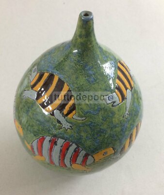Puglia, Molfetta: Vaso In Ceramica Artistica Con Tartarughe   Istituto Apicella