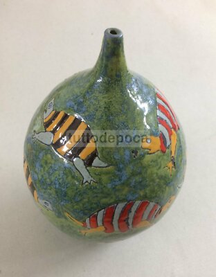 Puglia, Molfetta: Vaso In Ceramica Artistica Con Tartarughe   Istituto Apicella