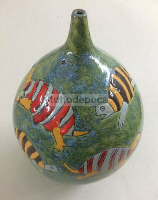 Puglia, Molfetta: Vaso In Ceramica Artistica Con Tartarughe   Istituto Apicella