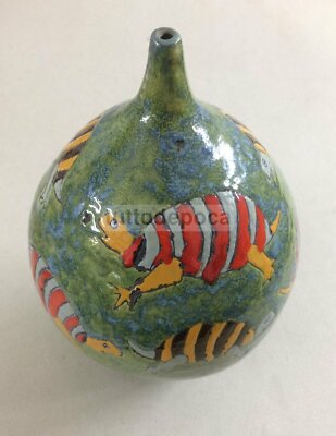 Puglia, Molfetta: Vaso In Ceramica Artistica Con Tartarughe   Istituto Apicella