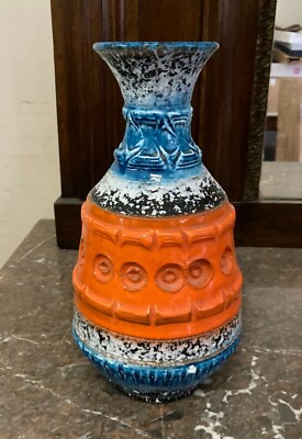 Vaso In Ceramica Policroma Con Decori A Rilievo   San Polo (Venezia)