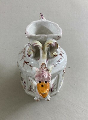 Ceramica Da Collezione   Drago Alato   Brocca Decorata Policroma Floreale