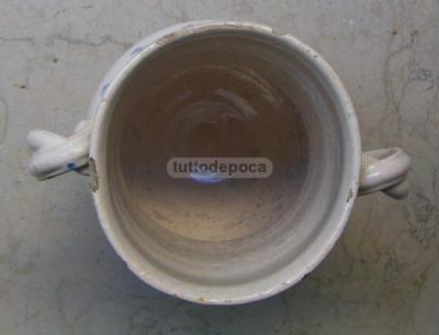 Arte Popolare Meridionale, Puglia, Grottaglie, Antico Boccale Da Vino O Acqua Decorato