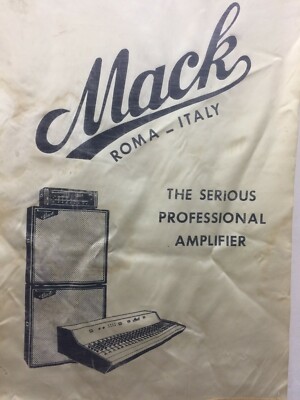 Musica, Amplificatori d'Epoca, Stendardo Pubblicitario In Tessuto, Mack, Roma, Marche