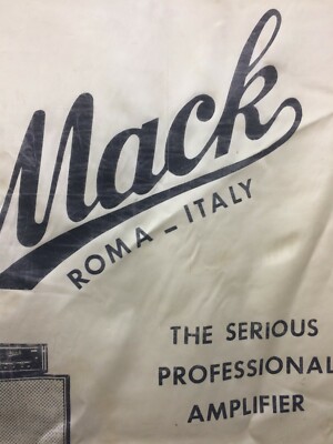 Musica, Amplificatori d'Epoca, Stendardo Pubblicitario In Tessuto, Mack, Roma, Marche