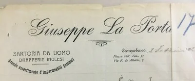 Molise, Campobasso: Antique Advertising, Giuseppe La Porta Men's Tailoring, Raincoats