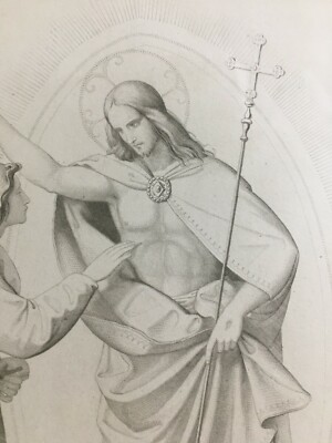 Arte Popolare Devozionale: San Tommaso. Grande Antica Incisione, XIX Secolo