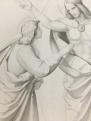 Arte Popolare Devozionale: San Tommaso. Grande Antica Incisione, XIX Secolo