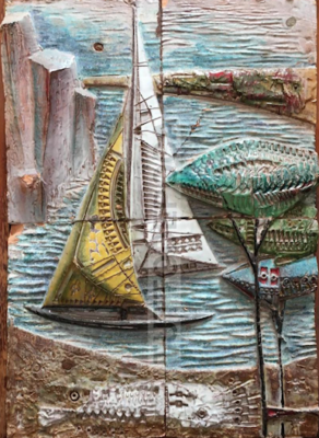 Grande Scultura In Ceramica Policroma, Angelo Biancini, 1966