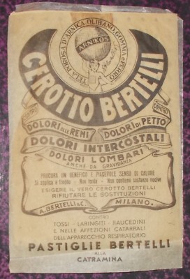 Medicina, Dolori Reumatici, Lombalgia, Gravidanza: Cerotto Pubblicitario Bertelli