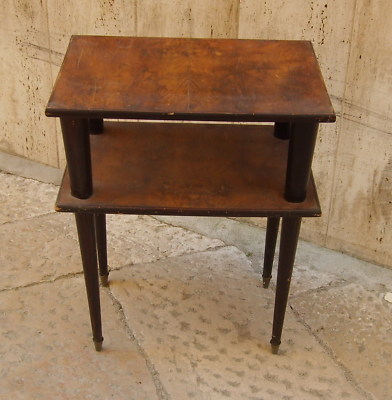 Modernariato Design: Tavolino d'Epoca In Radica E Legno Ebanizzato
