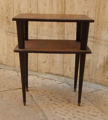 Modernariato Design: Tavolino d'Epoca In Radica E Legno Ebanizzato