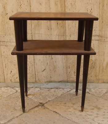 Modernariato Design: Tavolino d'Epoca In Radica E Legno Ebanizzato