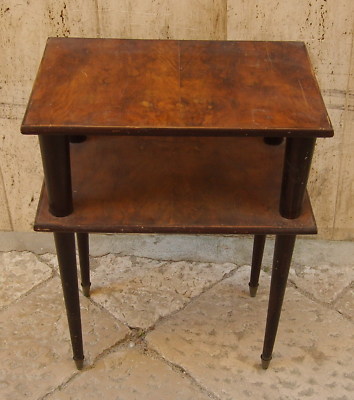 Modernariato Design: Tavolino d'Epoca In Radica E Legno Ebanizzato