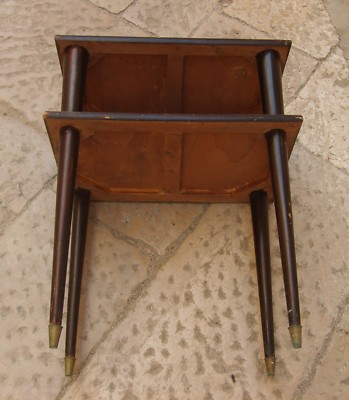 Modernariato Design: Tavolino d'Epoca In Radica E Legno Ebanizzato