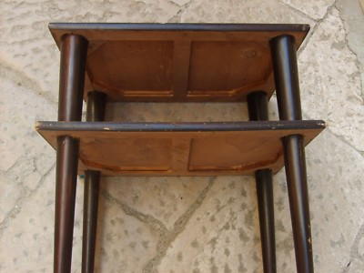 Modernariato Design: Tavolino d'Epoca In Radica E Legno Ebanizzato