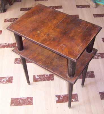Modernariato Design: Tavolino d'Epoca In Radica E Legno Ebanizzato