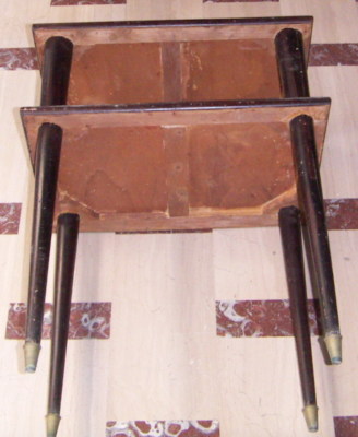 Modernariato Design: Tavolino d'Epoca In Radica E Legno Ebanizzato