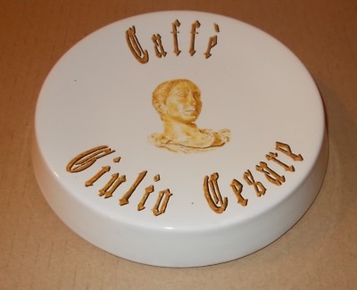 Caffè Giulio Cesare: Vassoio Pubblicitario In Ceramica Decorata