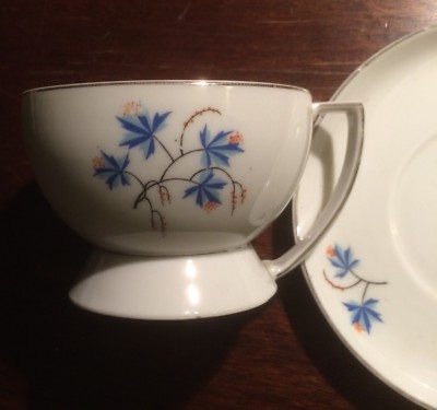 Porcellana Decorativa Verbano Laveno: Tazza Con Piattino Da Caffè