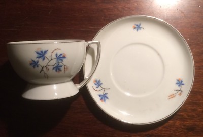Porcellana Decorativa Verbano Laveno: Tazza Con Piattino Da Caffè