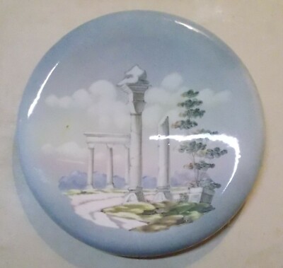 Veduta Artistica Con Antiche Rovine Di Tempio Ceramica Decorativa