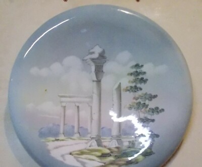 Veduta Artistica Con Antiche Rovine Di Tempio Ceramica Decorativa