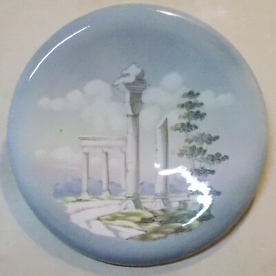 Veduta Artistica Con Antiche Rovine Di Tempio Ceramica Decorativa