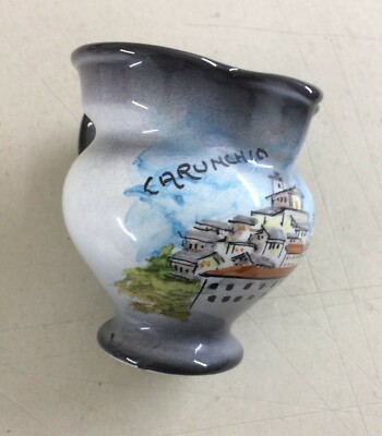 Carunchio: Piccola Brocca Decorativa In Ceramica Cunardo, Veduta Del Paese