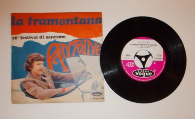 Antoine   La Tramontana / Io Voglio Andare In Guerra   Disco Vinile 45 Giri   Festival Di Sanremo 1968