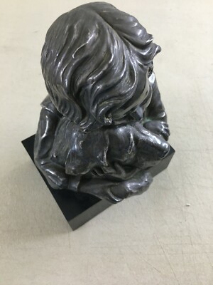 Scultura Decorativa Bimba Con Cane, G. Launeck