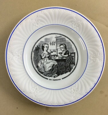 Piatto Artistico Creil Et Montereau, "Les Fleuristes"