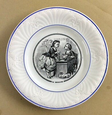 Folklore, Mestieri E Moda: La Modista. Piatto Decorativo In Ceramica Di Creil