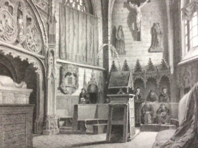 Saluzzo: Coro Nella Chiesa Di San Domenico. Litografia Dell'800 (Righini)