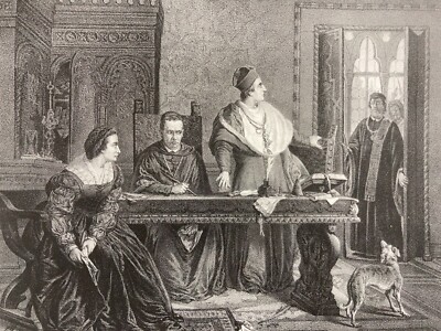 Venezia: Congiura Di Elisabetta Zeno. Litografia Originale Di Ludovico Raymond