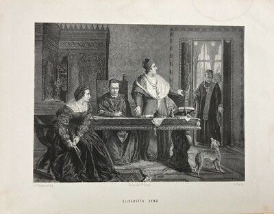 Venezia: Congiura Di Elisabetta Zeno. Litografia Originale Di Ludovico Raymond