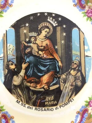 Naples Pompeii, Devotional Souvenir, Collectible Ceramic, Our Lady of the Rosary